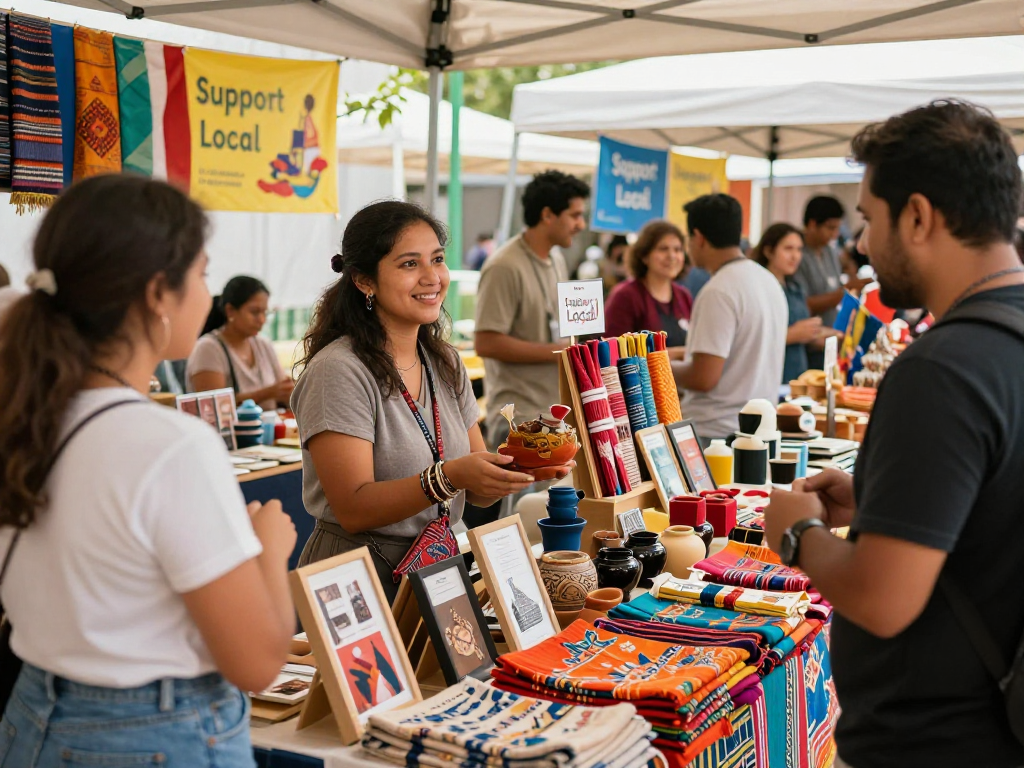 Explore vibrant local marketplace with ROKOK88 RTP products promoting artisanal goods.